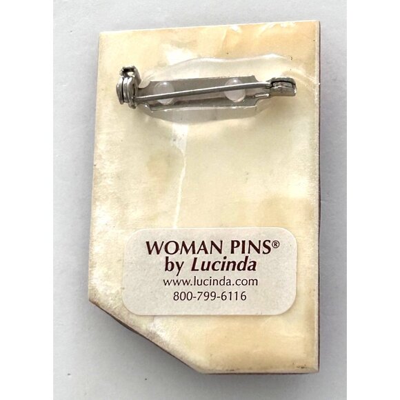 Vintage Lucinda Woman Pin Brooch Baby Basket Fancy Hat Ladies High Heels - Picture 3 of 3